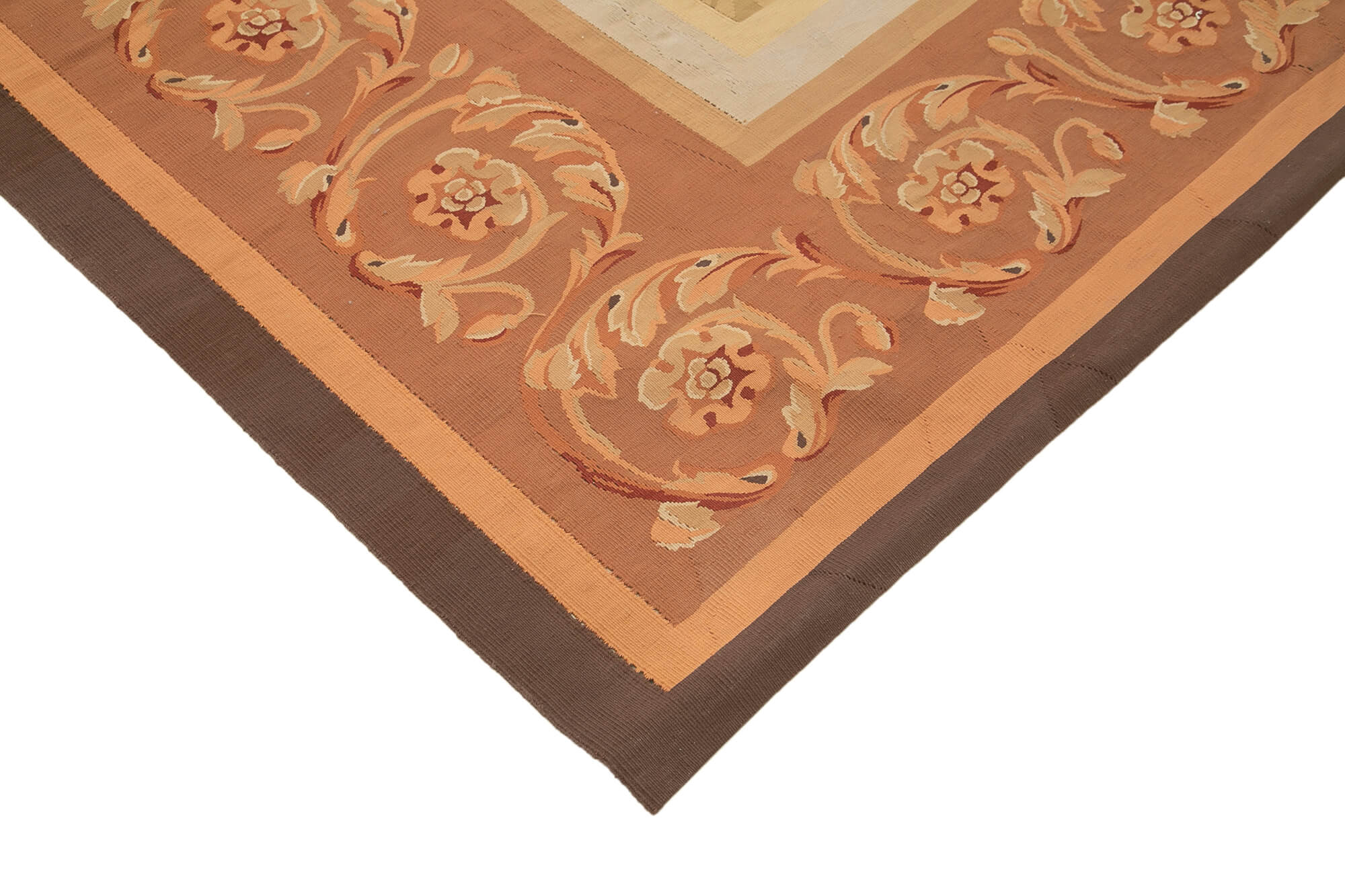 9x14 Brown Aubusson Kilim - 29516