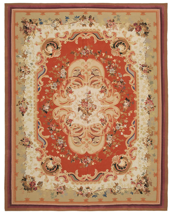 10x13 Beige Aubusson Kilim - 29520