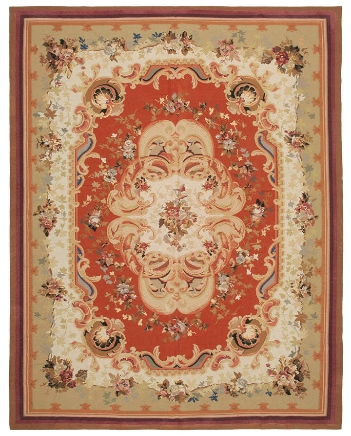 10x13 Beige Aubusson Kilim - 29520