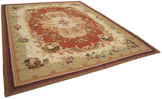 10x13 Beige Aubusson Kilim - 29520
