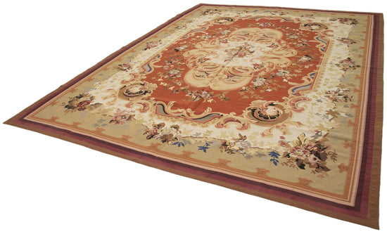 10x13 Beige Aubusson Kilim - 29520