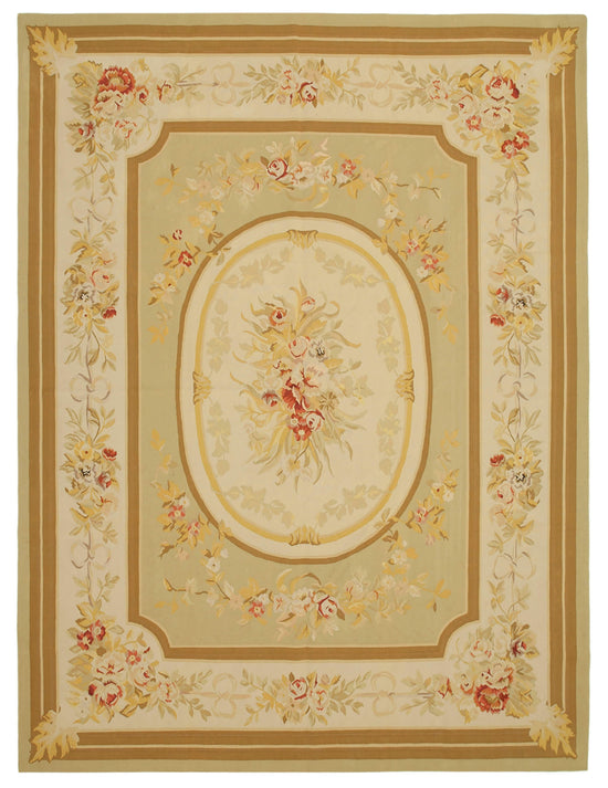 9x12 Beige Aubusson Kilim - 29521