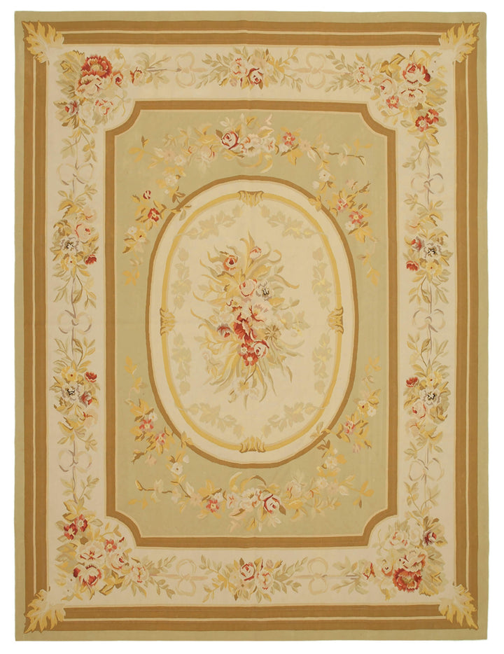 9x12 Beige Aubusson Kilim - 29521