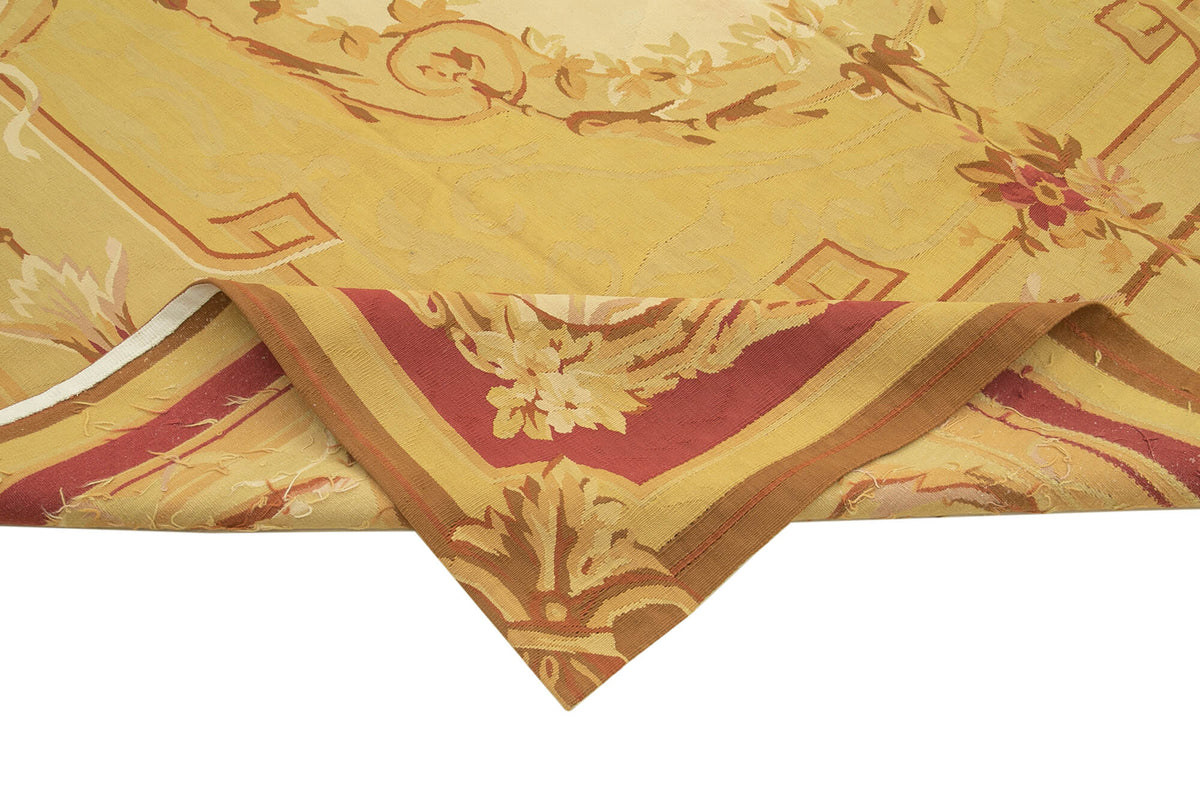 9x12 Yellow Aubusson Kilim - 29529