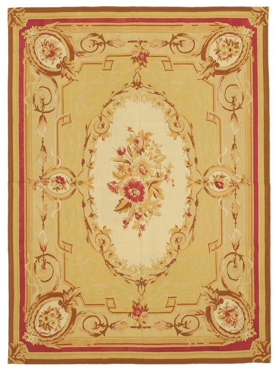 9x12 Yellow Aubusson Kilim - 29532