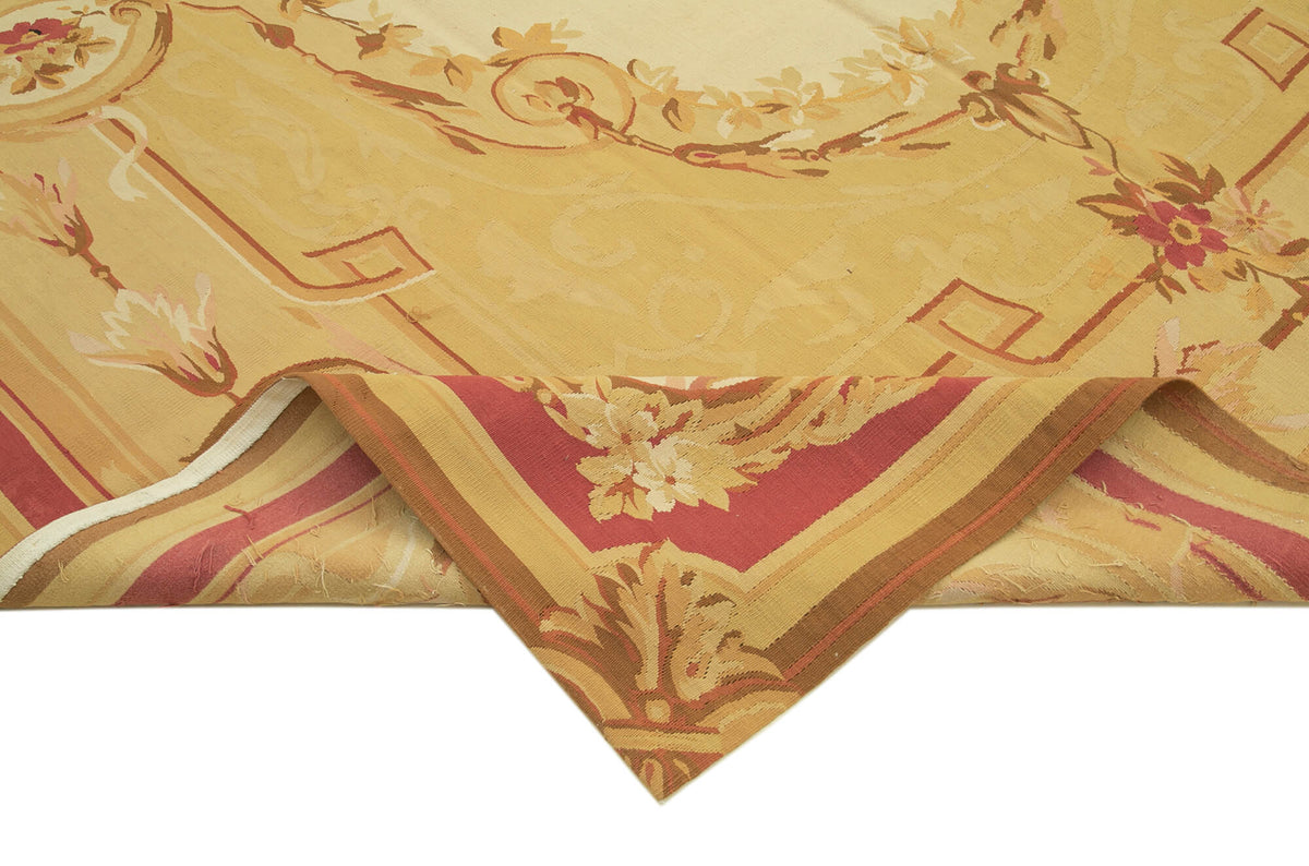 9x12 Yellow Aubusson Kilim - 29532