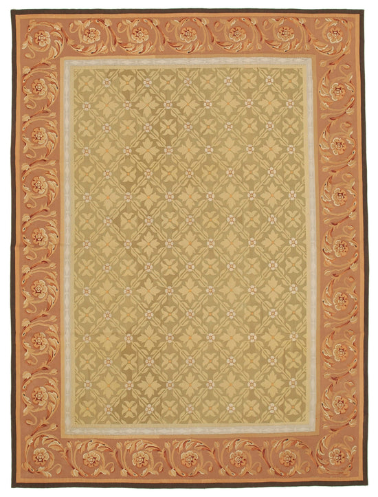 9x12 Brown Aubusson Kilim - 29535