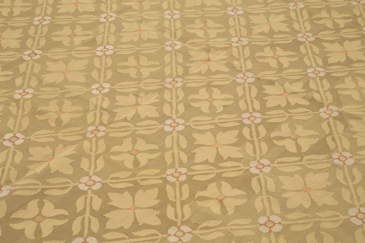 9x12 Brown Aubusson Kilim - 29535