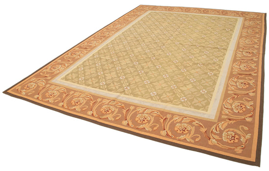 9x12 Brown Aubusson Kilim - 29538