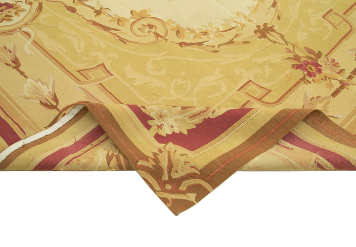 9x12 Yellow Aubusson Kilim - 29540