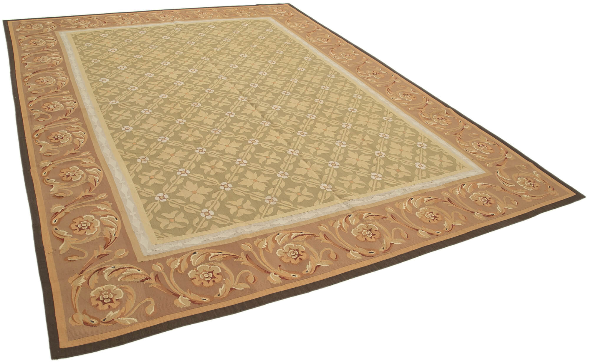 9x12 Beige Aubusson Kilim - 29541