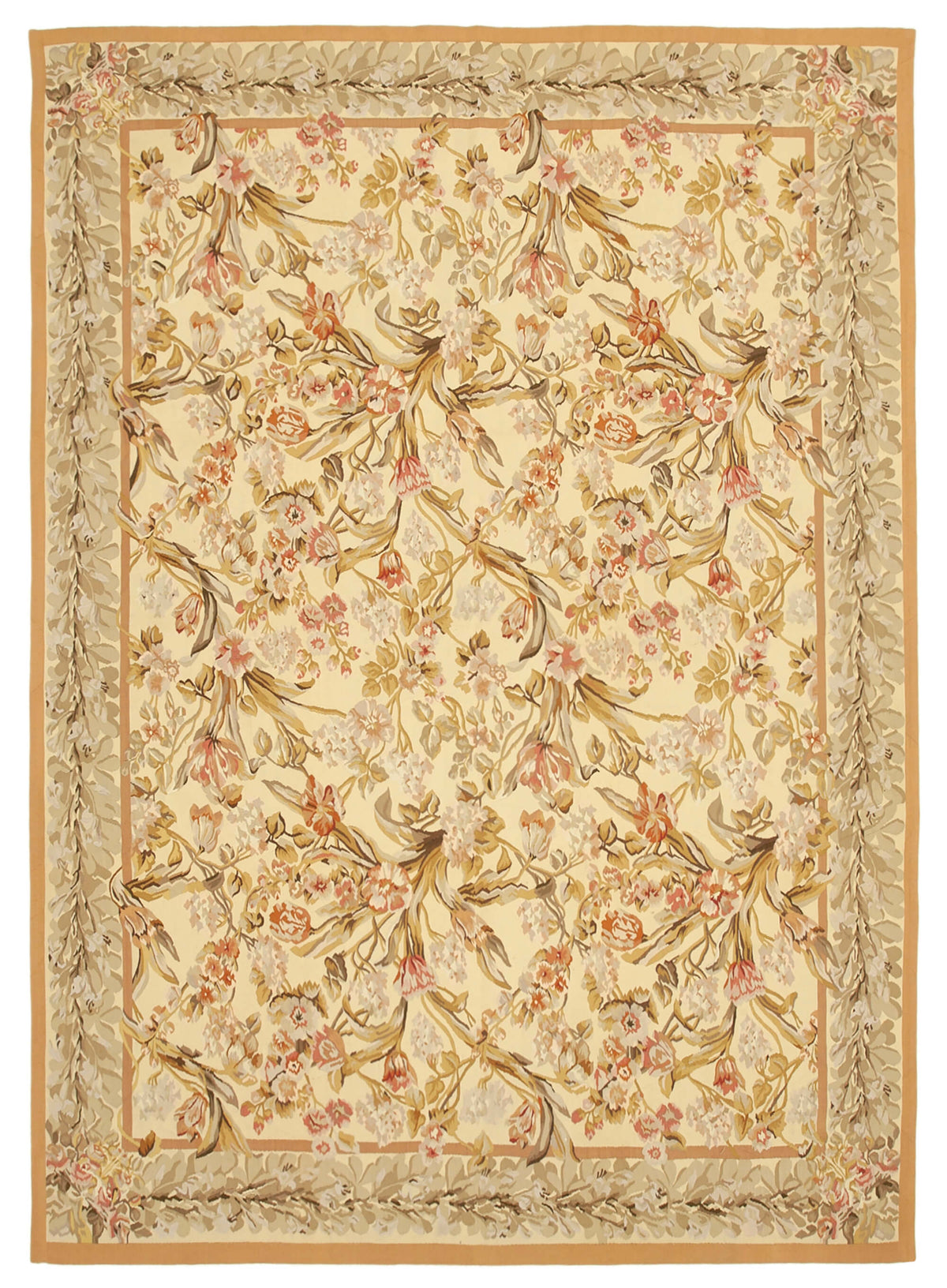 9x12 Yellow Aubusson Kilim - 29542