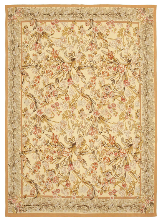 9x12 Yellow Aubusson Kilim - 29542
