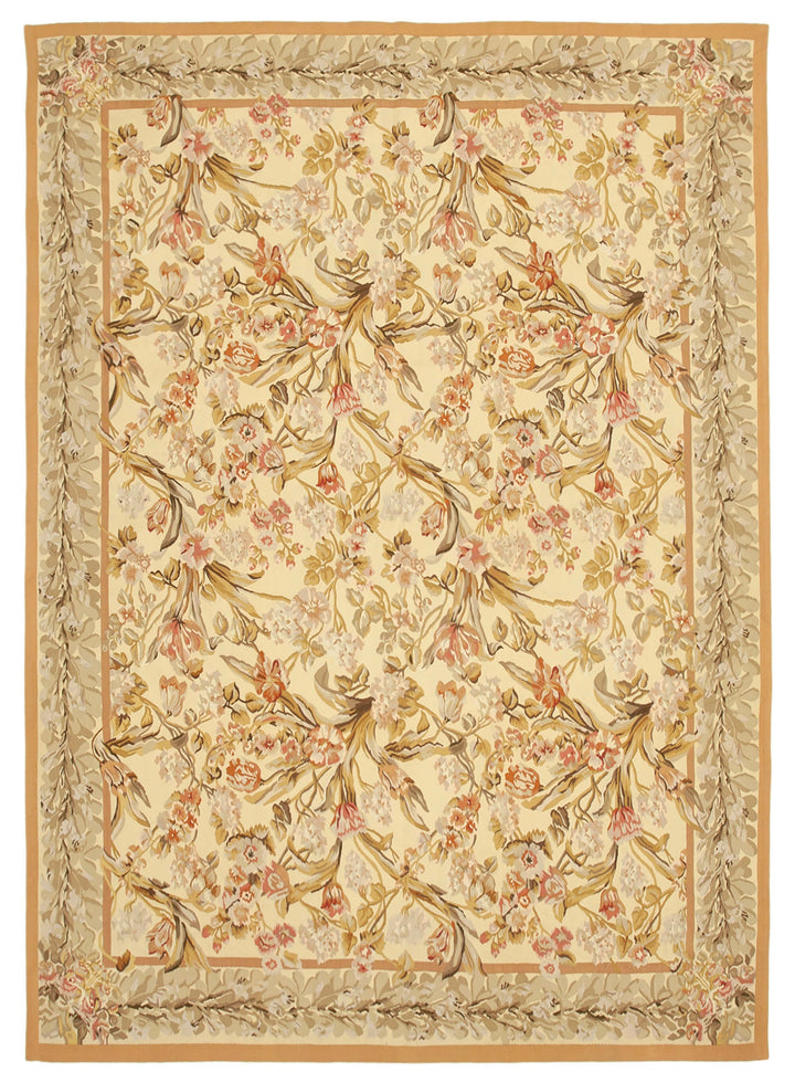 9x12 Yellow Aubusson Kilim - 29542