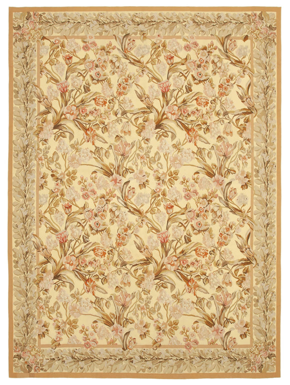 9x12 Beige Aubusson Kilim - 29543