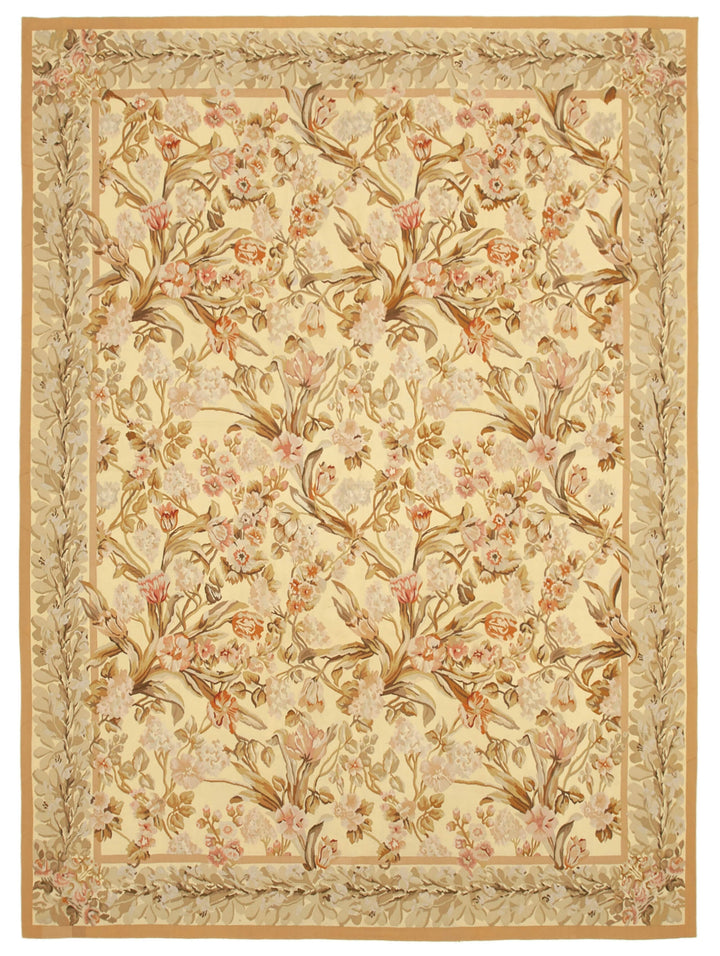9x12 Beige Aubusson Kilim - 29543