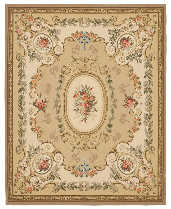 9x11 Beige Aubusson Kilim - 29544