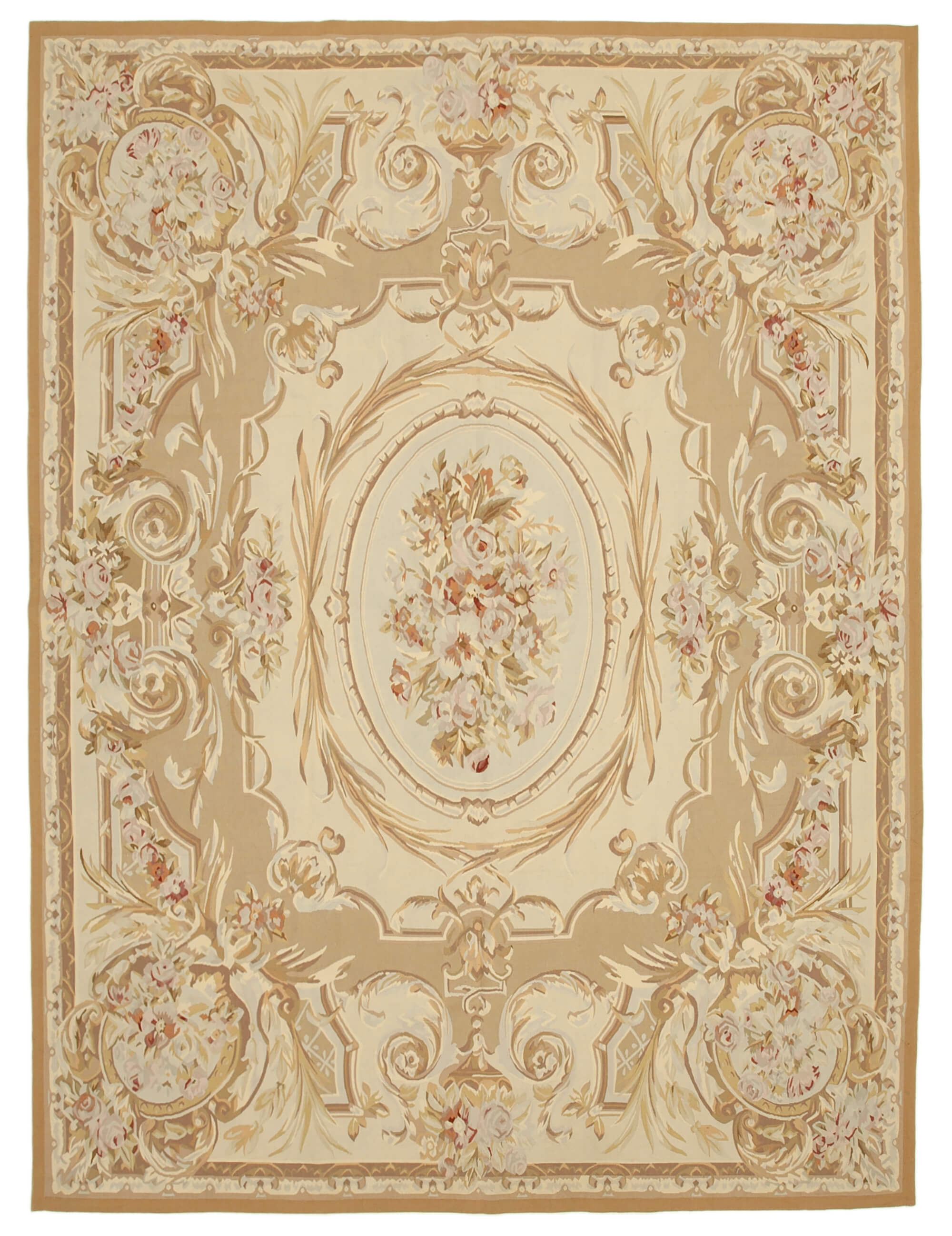 9x12 Beige Aubusson Kilim - 29547