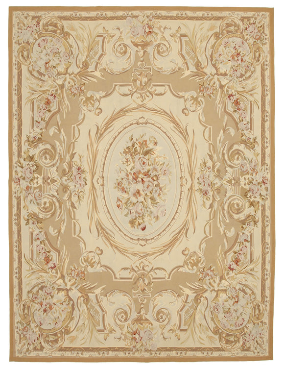 9x12 Beige Aubusson Kilim - 29547