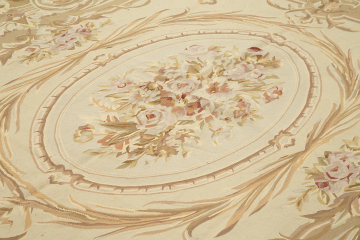 9x12 Beige Aubusson Kilim - 29547