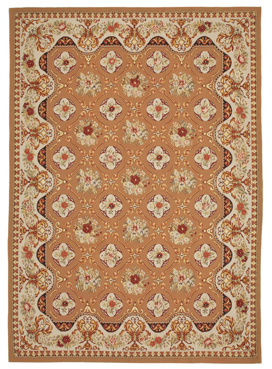 10x14 Beige Aubusson Kilim - 29551