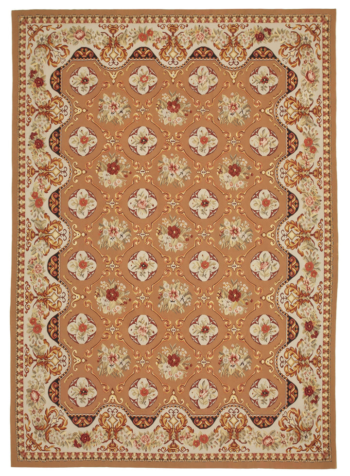 10x14 Beige Aubusson Kilim - 29551