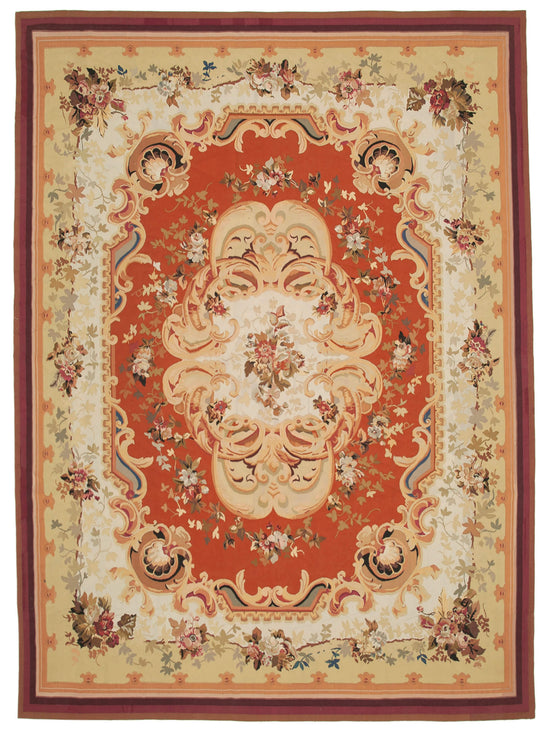 10x14 Beige Aubusson Kilim - 29552