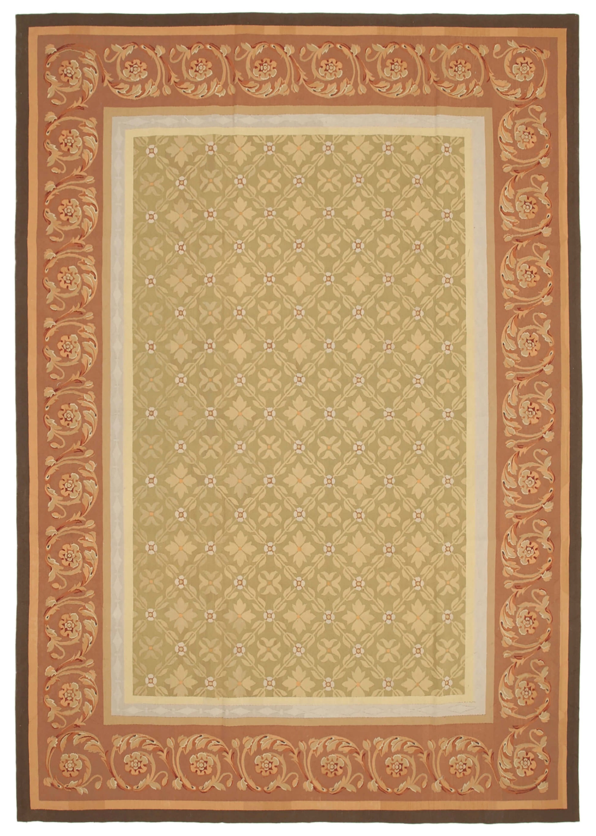 9x14 Floral Aubusson Kilim - 29553