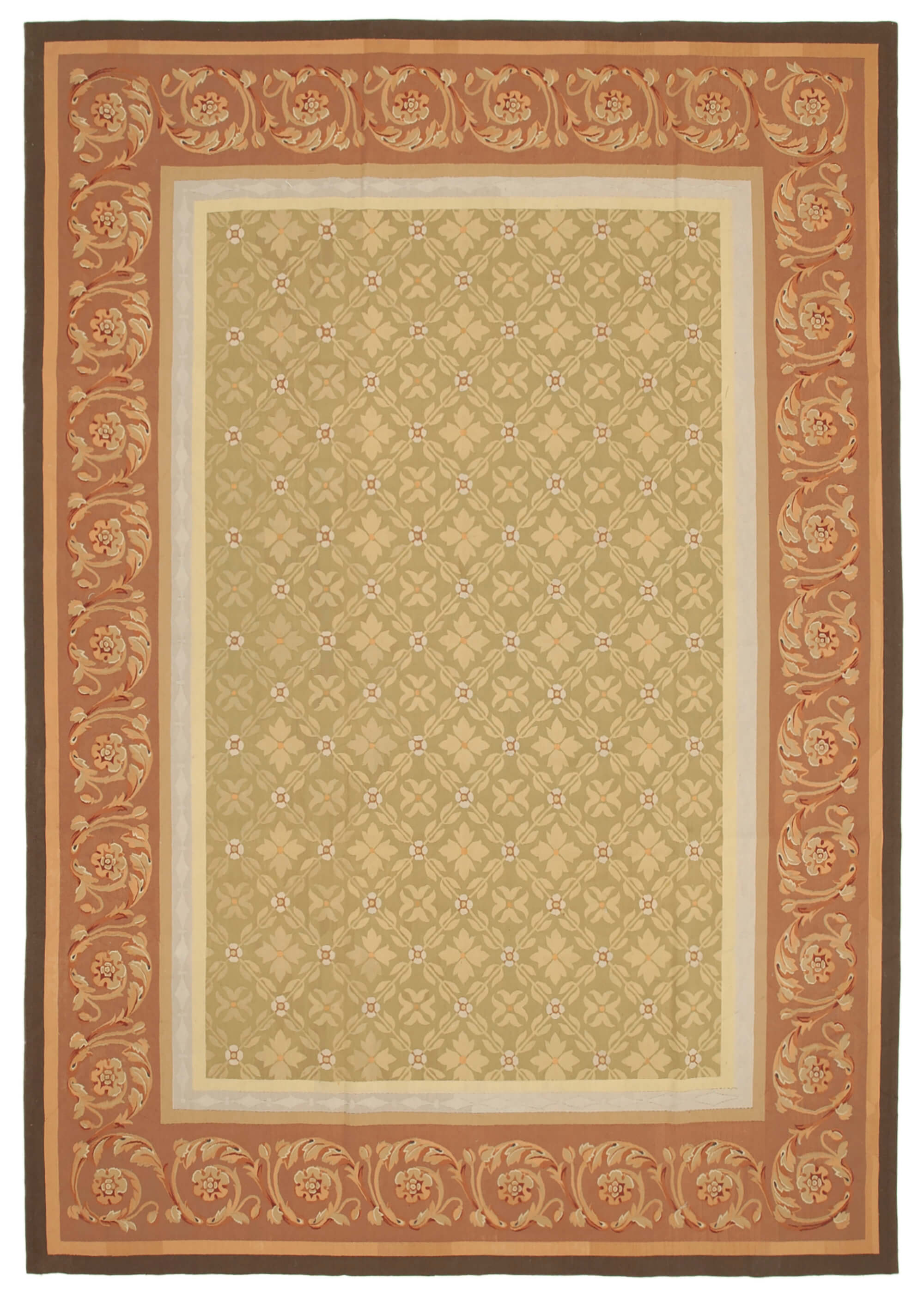 9x14 Floral Aubusson Kilim - 29553