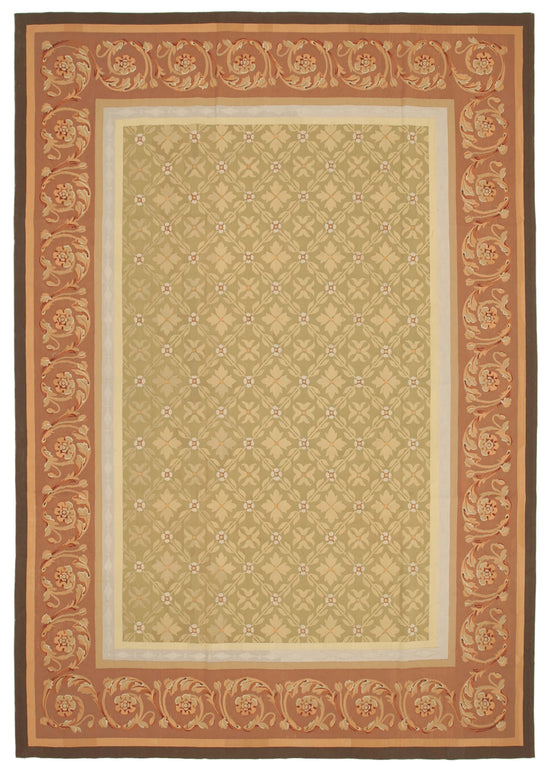 9x14 Floral Aubusson Kilim - 29553