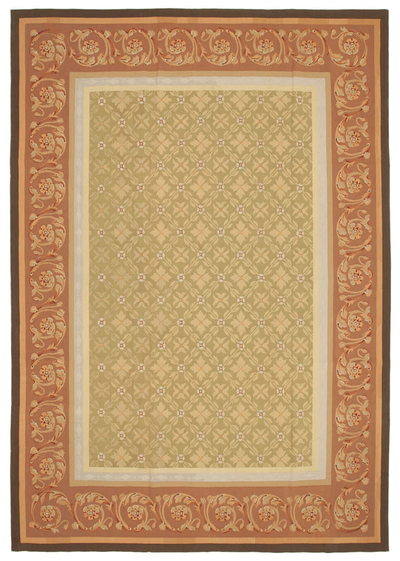 9x14 Floral Aubusson Kilim - 29553