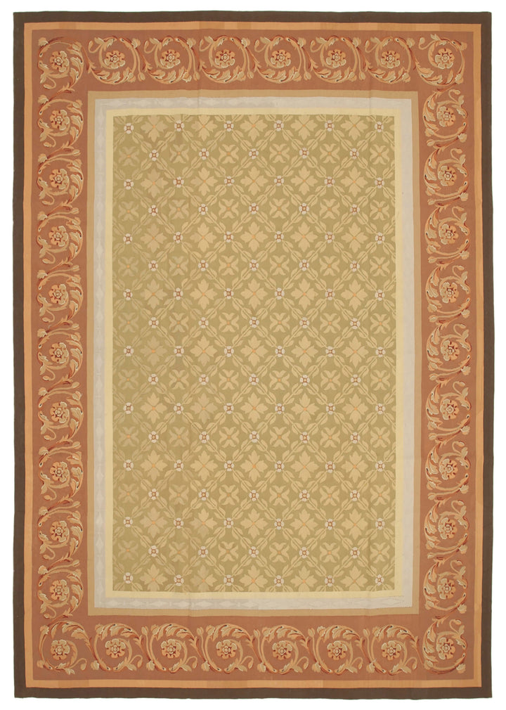 9x14 Floral Aubusson Kilim - 29553