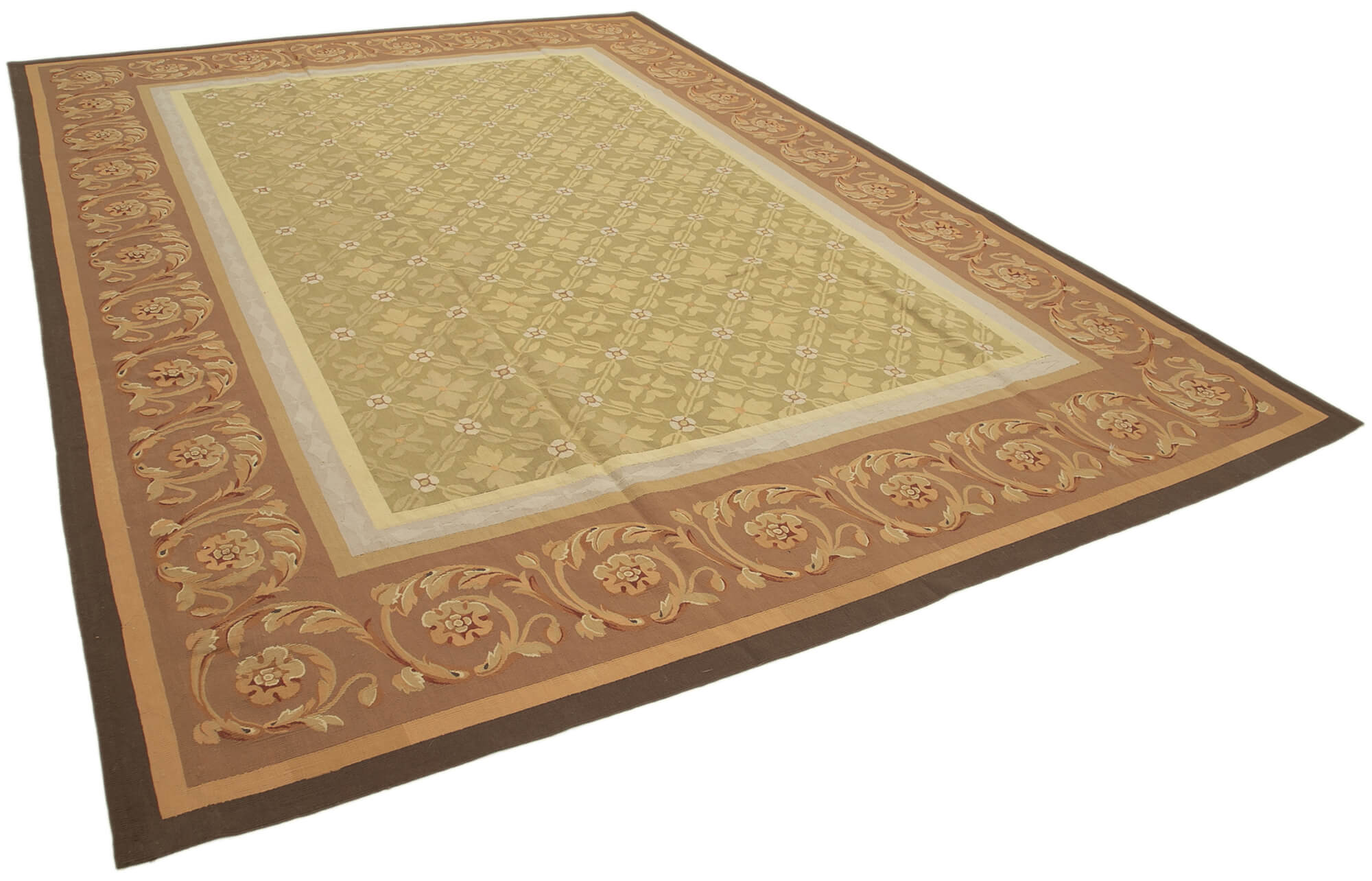 9x14 Floral Aubusson Kilim - 29553