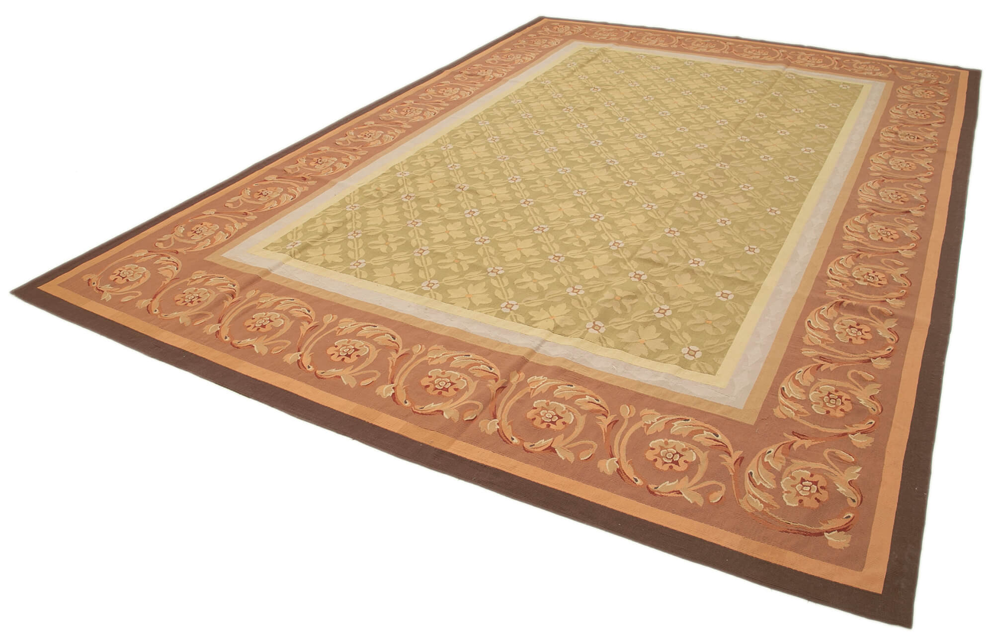 9x14 Floral Aubusson Kilim - 29553