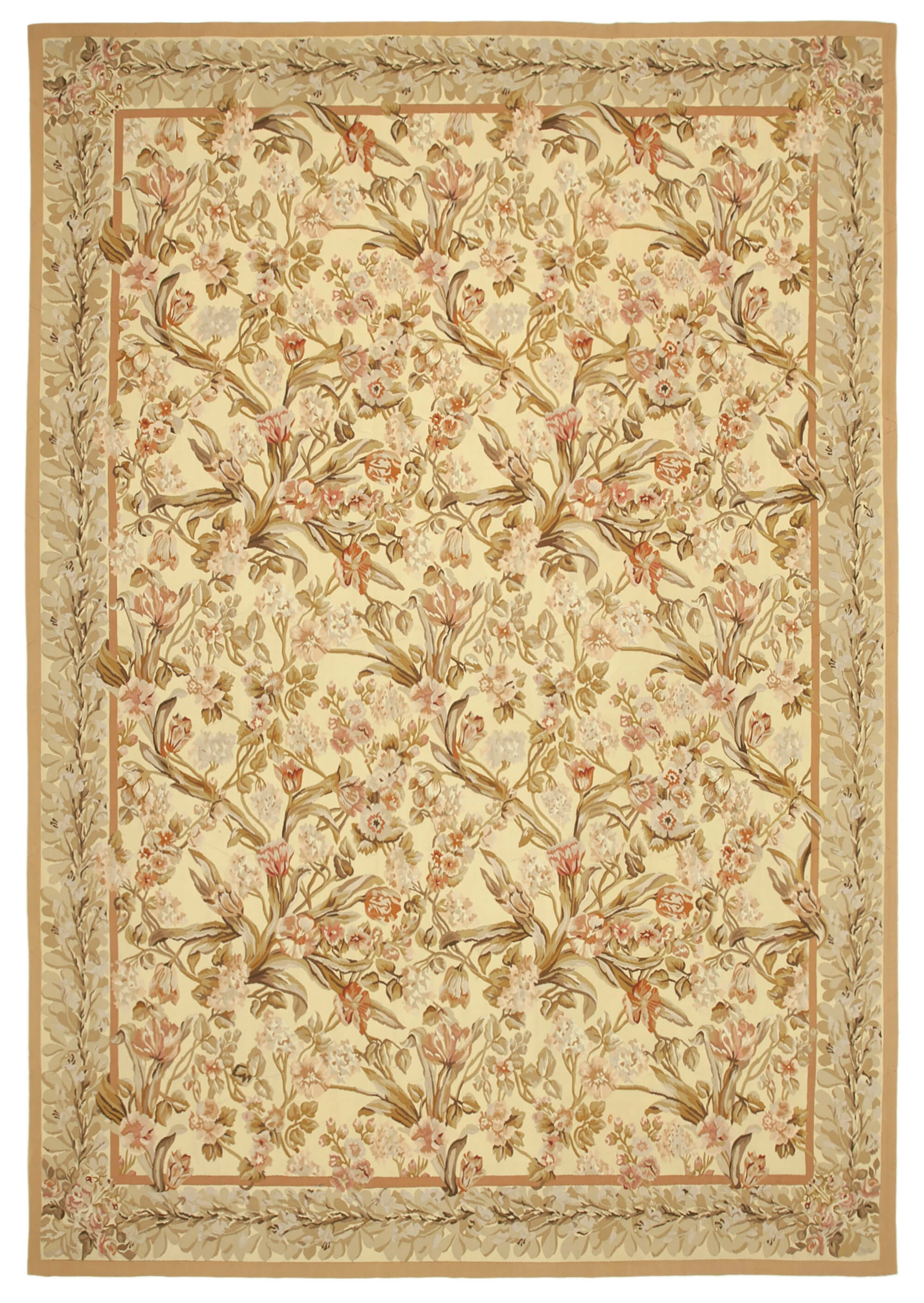 10x14 Beige Aubusson Kilim - 29556