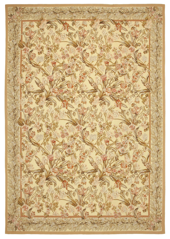 10x14 Beige Aubusson Kilim - 29556