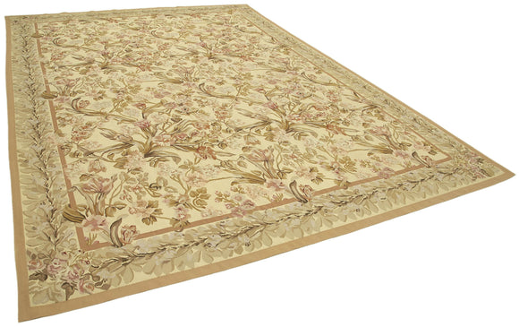 10x14 Beige Aubusson Kilim - 29556