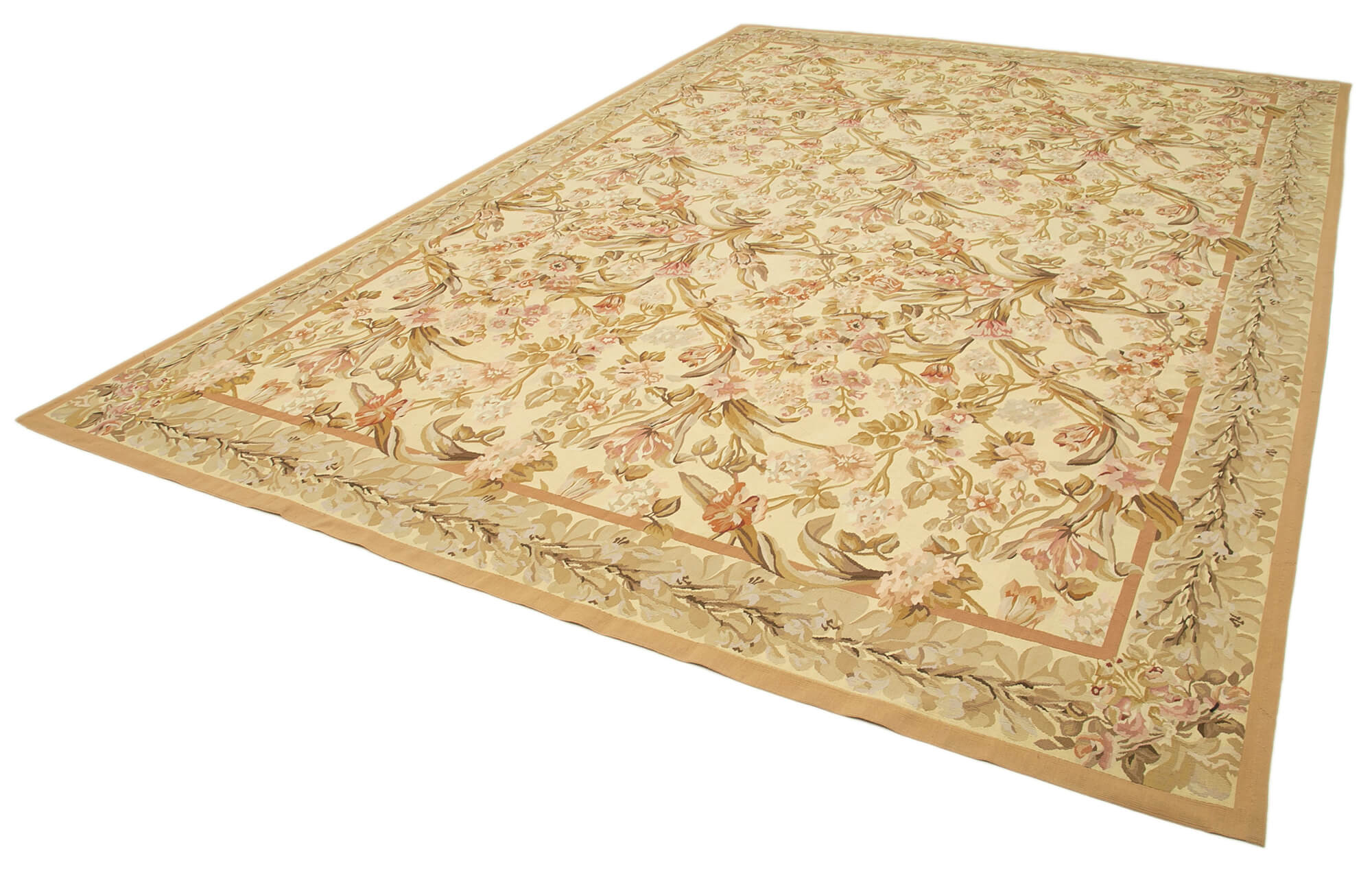 10x14 Beige Aubusson Kilim - 29556