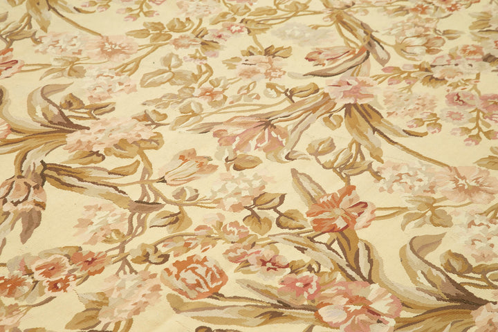 10x14 Beige Aubusson Kilim - 29556