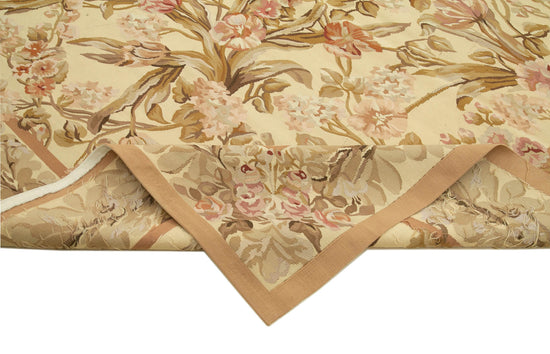 10x14 Beige Aubusson Kilim - 29556