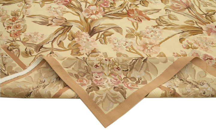 10x14 Beige Aubusson Kilim - 29556