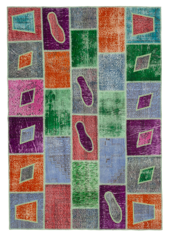 5x8 Multicolor Modern Patchwork Rug - 29558