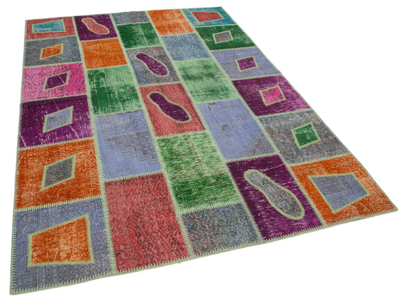 5x8 Multicolor Modern Patchwork Rug - 29558