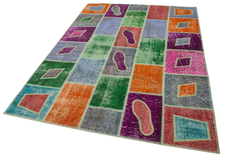 5x8 Multicolor Modern Patchwork Rug - 29558
