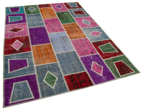 5x8 Multicolor Modern Patchwork Rug - 29559