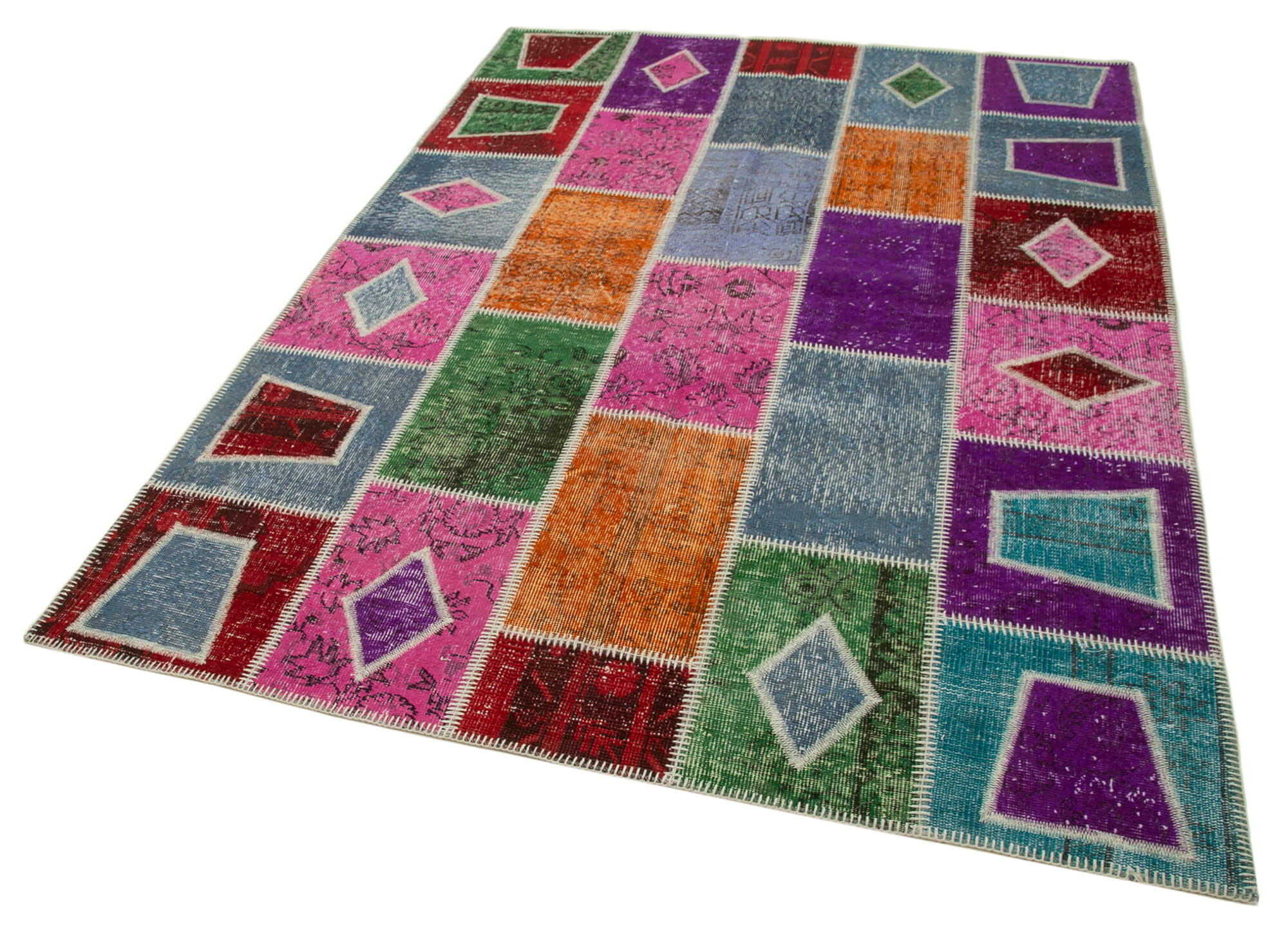 5x8 Multicolor Modern Patchwork Rug - 29559