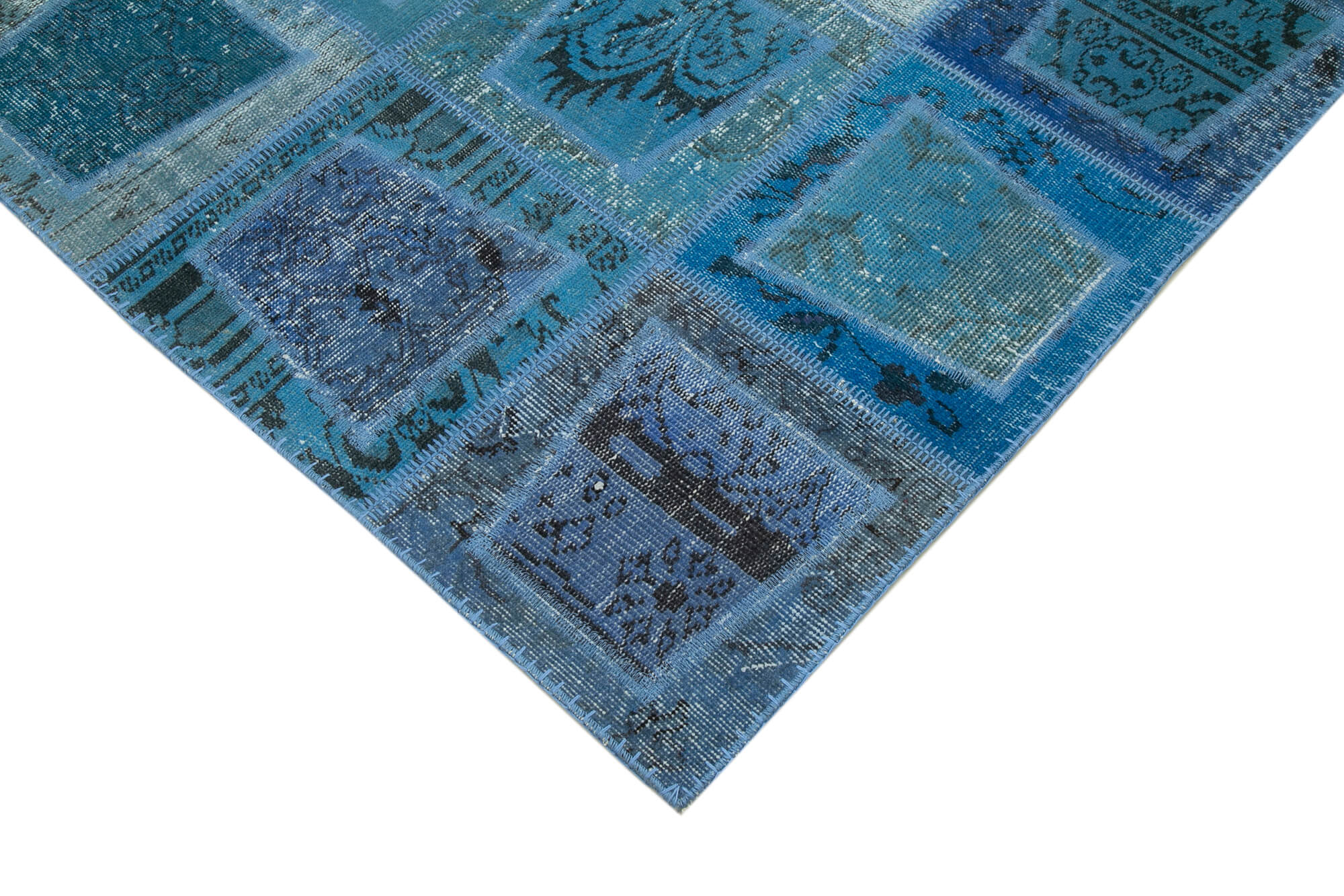 5x8 Blue Modern Patchwork Rug - 29560