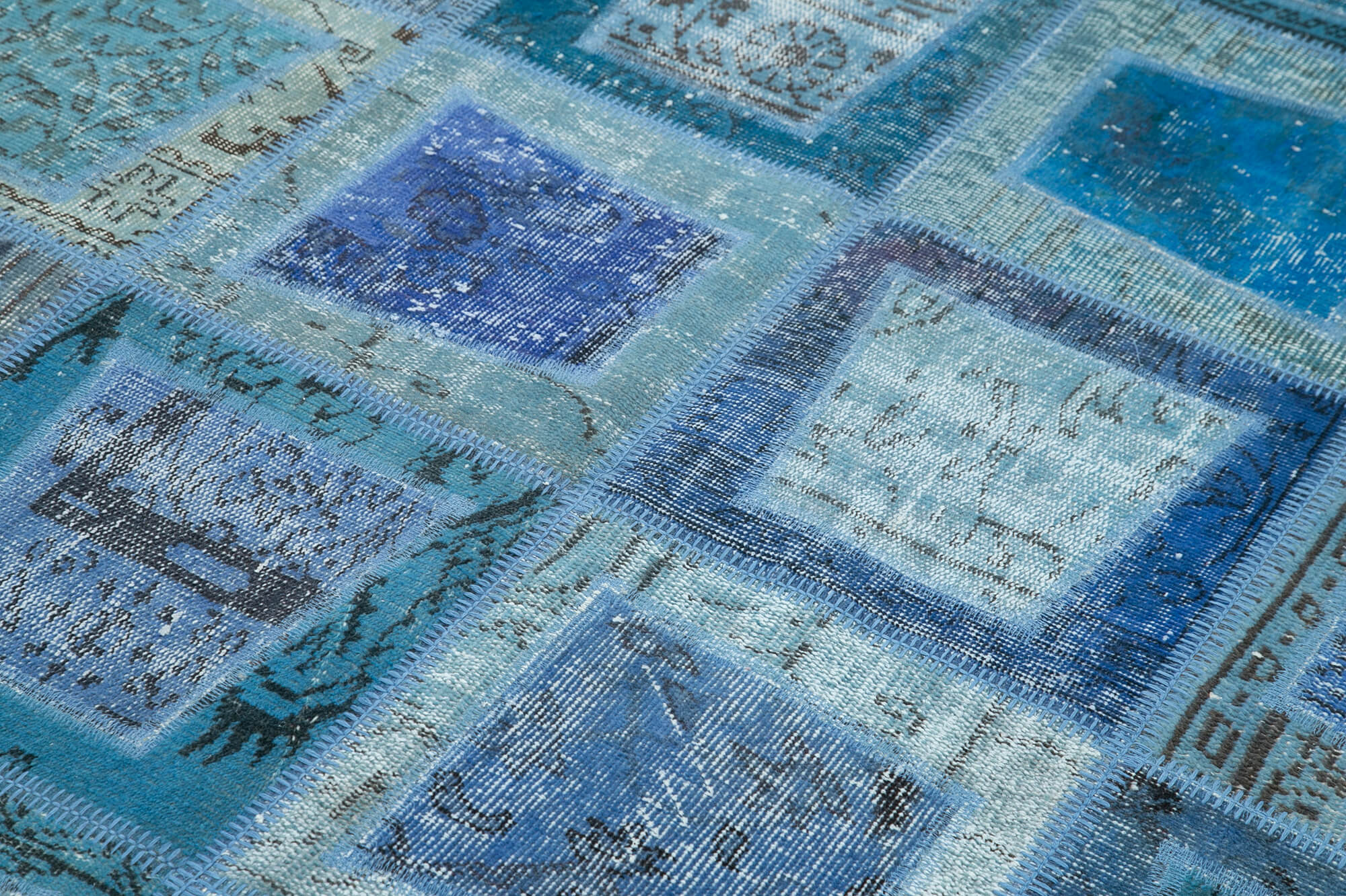 5x8 Blue Modern Patchwork Rug - 29560