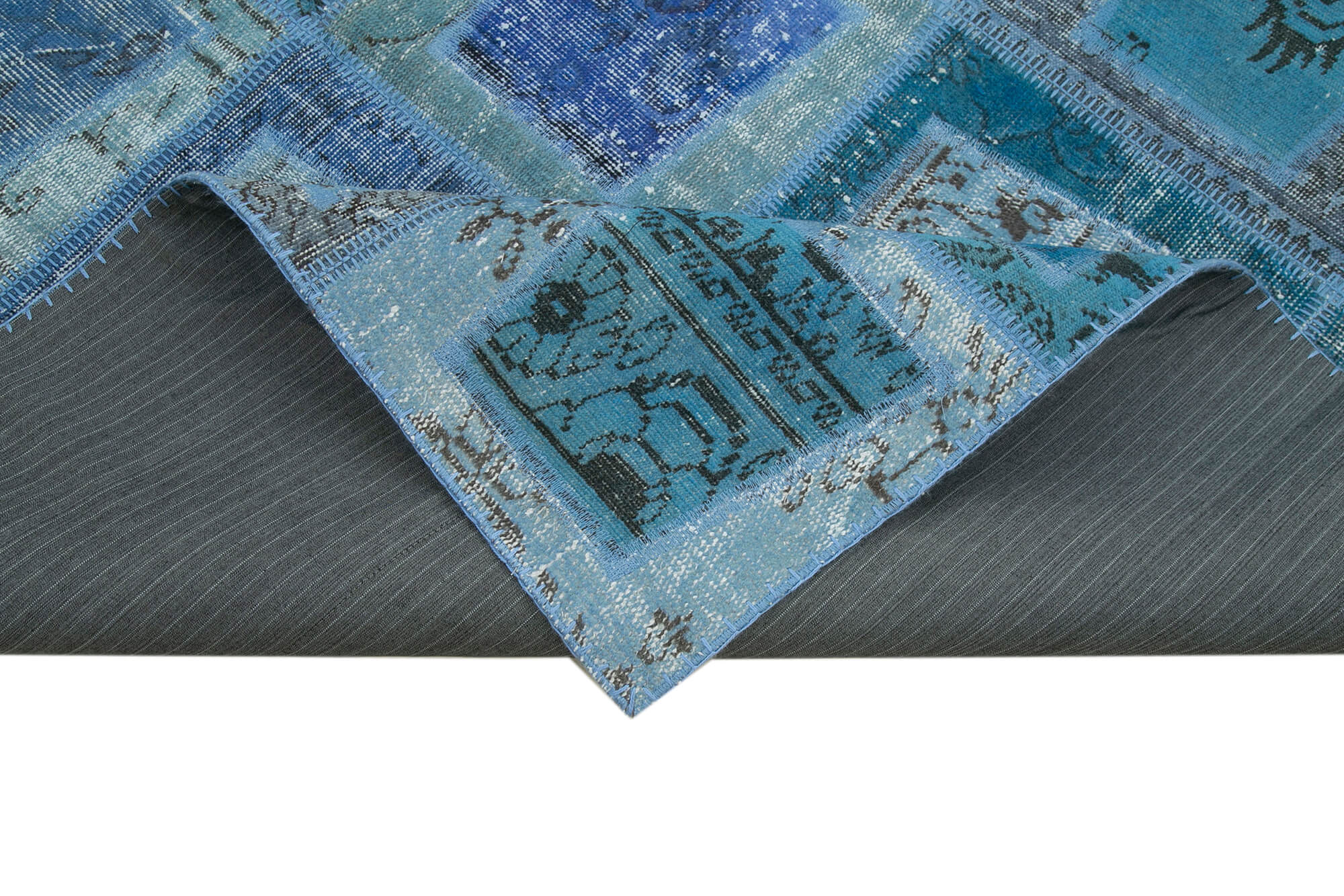 5x8 Blue Modern Patchwork Rug - 29560