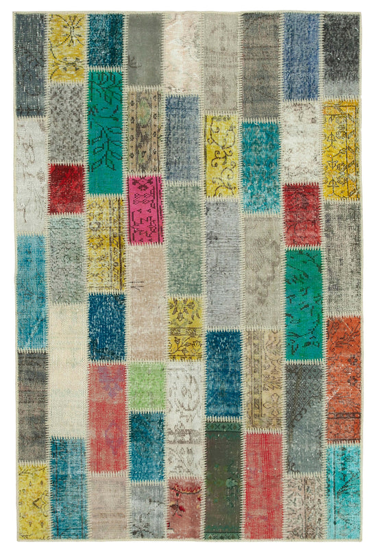 5x8 Multicolor Modern Patchwork Rug - 29563